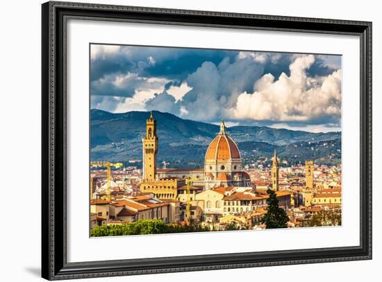 View on Florence and Duomo Cathedral, Italy-sborisov-Framed Art Print