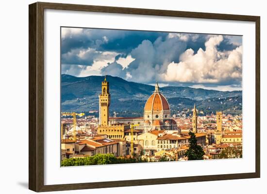 View on Florence and Duomo Cathedral, Italy-sborisov-Framed Art Print