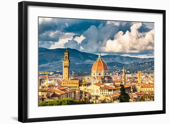 View on Florence and Duomo Cathedral, Italy-sborisov-Framed Art Print