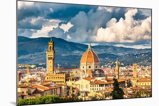 View on Florence and Duomo Cathedral, Italy-sborisov-Mounted Art Print