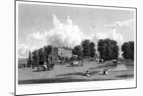 View on Hampstead Heath, London, 19th Century-E Finden-Mounted Giclee Print