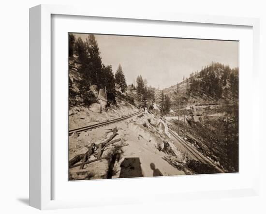 View on Lake Tahoe, California, 1877-Carleton Watkins-Framed Art Print