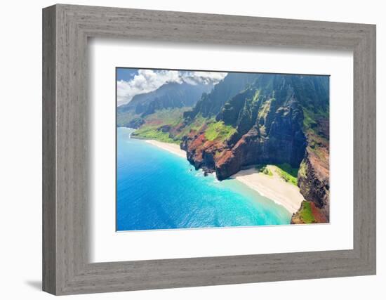 View on Na Pali Coast on Kauai Island on Hawaii in a Sunny Day-SergiyN-Framed Photographic Print