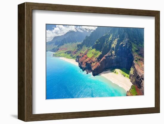 View on Na Pali Coast on Kauai Island on Hawaii in a Sunny Day-SergiyN-Framed Photographic Print