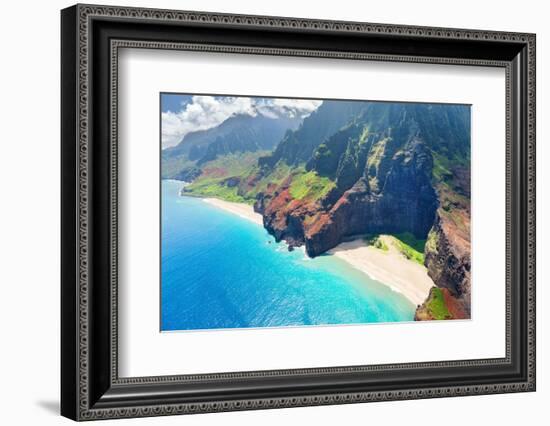 View on Na Pali Coast on Kauai Island on Hawaii in a Sunny Day-SergiyN-Framed Photographic Print