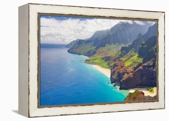View on Na Pali Cost on Kauai Island on Hawaii-SergiyN-Framed Premier Image Canvas