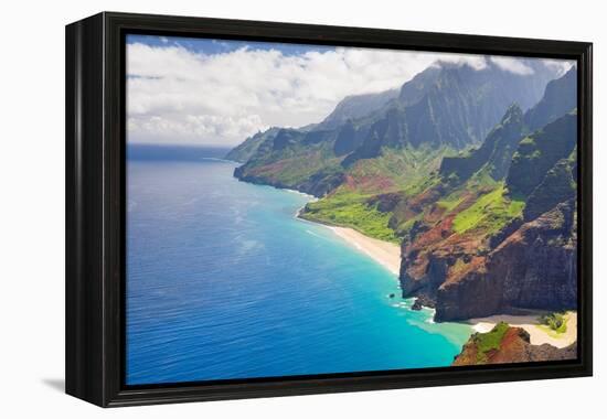 View on Na Pali Cost on Kauai Island on Hawaii-SergiyN-Framed Premier Image Canvas