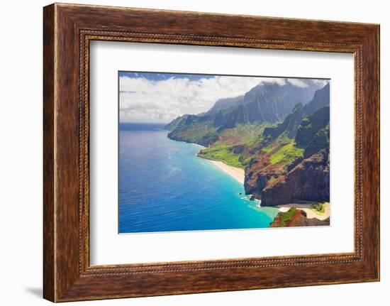 View on Na Pali Cost on Kauai Island on Hawaii-SergiyN-Framed Photographic Print