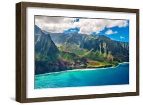 View on Napali Coast on Kauai Island on Hawaii-Alexander Demyanenko-Framed Photographic Print