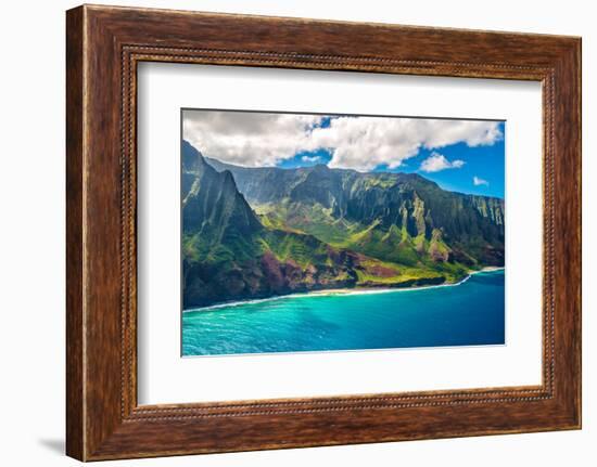 View on Napali Coast on Kauai Island on Hawaii-Alexander Demyanenko-Framed Photographic Print