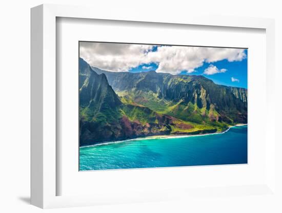 View on Napali Coast on Kauai Island on Hawaii-Alexander Demyanenko-Framed Photographic Print