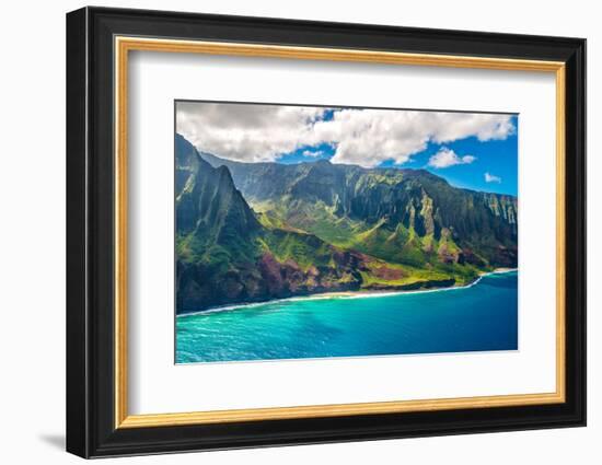 View on Napali Coast on Kauai Island on Hawaii-Alexander Demyanenko-Framed Photographic Print