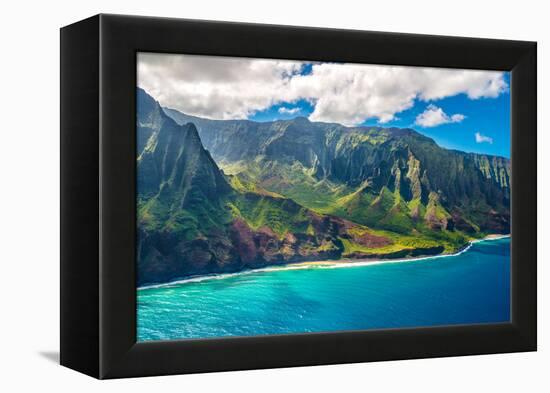 View on Napali Coast on Kauai Island on Hawaii-Alexander Demyanenko-Framed Premier Image Canvas