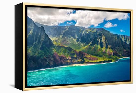 View on Napali Coast on Kauai Island on Hawaii-Alexander Demyanenko-Framed Premier Image Canvas