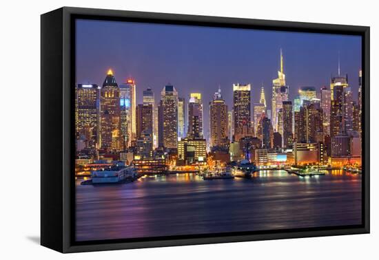 View on Night Manhattan, New York-sborisov-Framed Premier Image Canvas