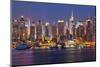 View on Night Manhattan, New York-sborisov-Mounted Photographic Print