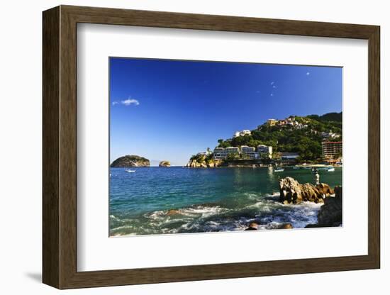 View on Pacific Coast of Mexico Resort Town of Mismaloya near Puerto Vallarta-elenathewise-Framed Photographic Print