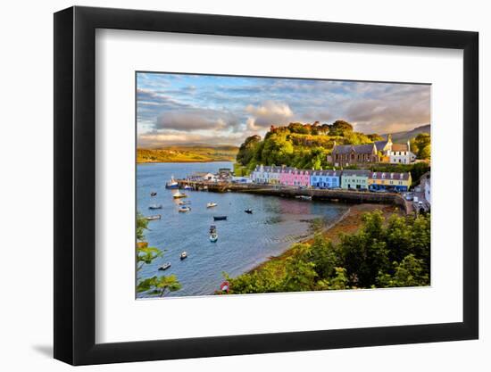 View on Portree before Sunset, Isle of Skye, Scotland-Nataliya Hora-Framed Photographic Print