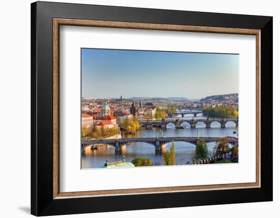 View on Prague Bridges at Sunset-sborisov-Framed Photographic Print