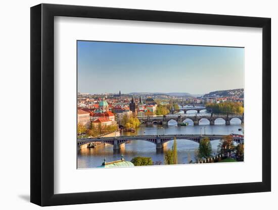 View on Prague Bridges at Sunset-sborisov-Framed Photographic Print