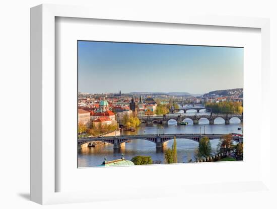 View on Prague Bridges at Sunset-sborisov-Framed Photographic Print