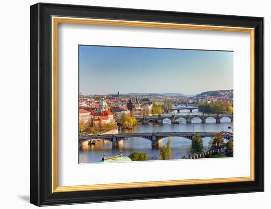 View on Prague Bridges at Sunset-sborisov-Framed Photographic Print