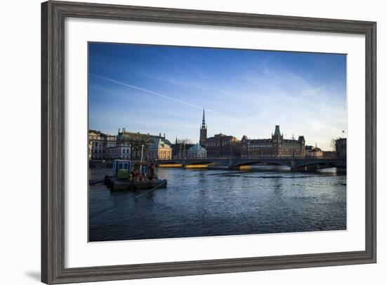 View on Riddarholmen with Riddarhuset, Riddarholmskyrkan and Norstedtshuset, Stockholm-Frina-Framed Photographic Print