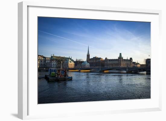 View on Riddarholmen with Riddarhuset, Riddarholmskyrkan and Norstedtshuset, Stockholm-Frina-Framed Photographic Print