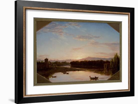 View on the Arno, 1838 (Oil on Canvas)-Thomas Cole-Framed Giclee Print