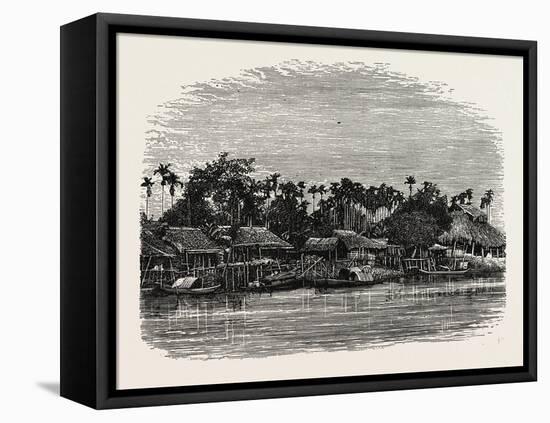 View on the Banks of the Mesap, Cambodia-null-Framed Premier Image Canvas