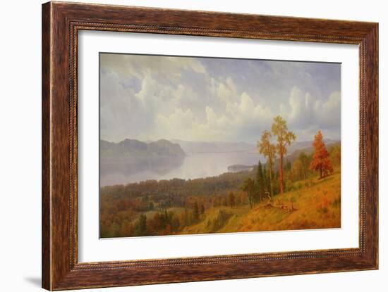 View on the Hudson Looking across the Tappen Zee towards Hook Mountain, 1866 (Oil on Canvas)-Albert Bierstadt-Framed Giclee Print