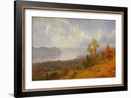 View on the Hudson Looking across the Tappen Zee towards Hook Mountain, 1866 (Oil on Canvas)-Albert Bierstadt-Framed Giclee Print