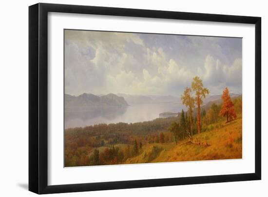 View on the Hudson Looking across the Tappen Zee towards Hook Mountain, 1866 (Oil on Canvas)-Albert Bierstadt-Framed Giclee Print