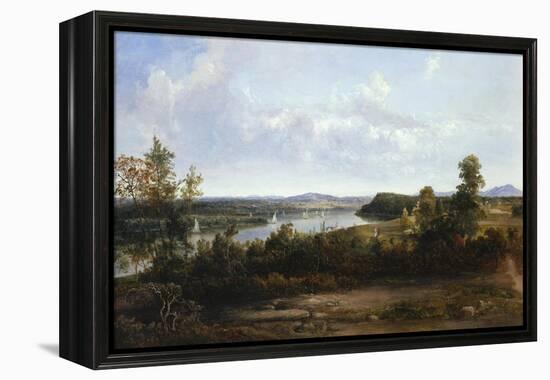 View on the Hudson River Near Tivoli, 1841-Thomas Doughty-Framed Premier Image Canvas