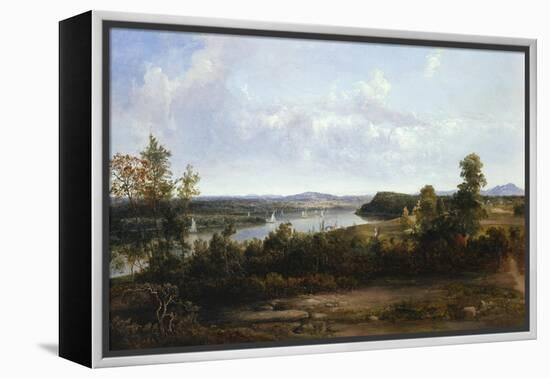 View on the Hudson River Near Tivoli, 1841-Thomas Doughty-Framed Premier Image Canvas