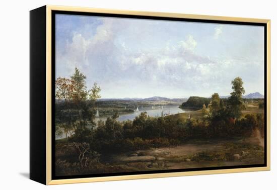 View on the Hudson River Near Tivoli, 1841-Thomas Doughty-Framed Premier Image Canvas