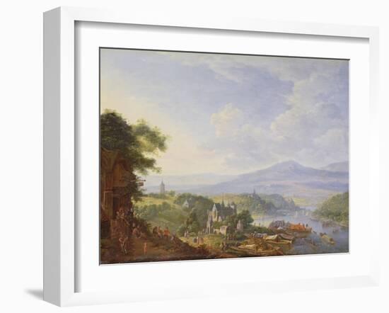 View on the Rhine, Near Cologne, C.1700-10-Jan The Elder Griffier-Framed Giclee Print