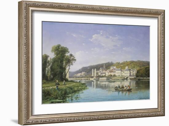 View on the Rhine-Charles Kuwasseg-Framed Giclee Print