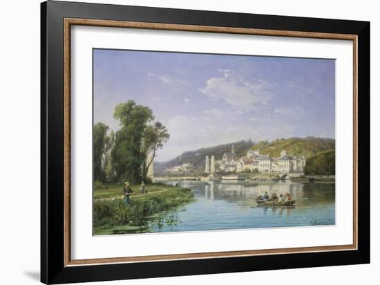 View on the Rhine-Charles Kuwasseg-Framed Giclee Print