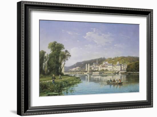 View on the Rhine-Charles Kuwasseg-Framed Giclee Print