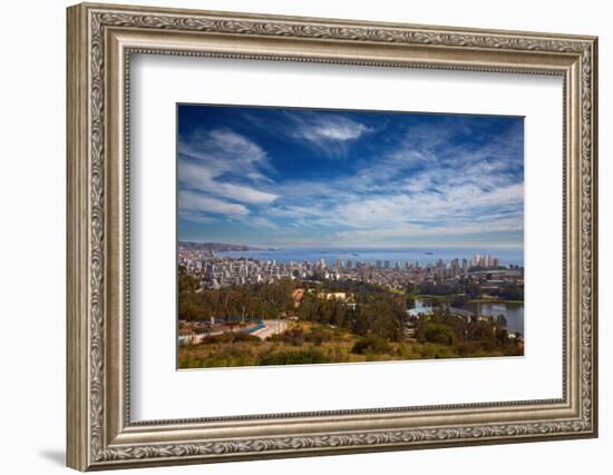 View on Vina Del Mar and Valparaiso, Chile-Nataliya Hora-Framed Photographic Print