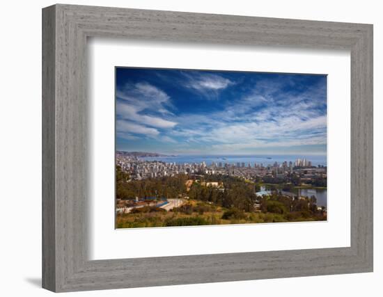 View on Vina Del Mar and Valparaiso, Chile-Nataliya Hora-Framed Photographic Print