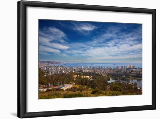 View on Vina Del Mar and Valparaiso, Chile-Nataliya Hora-Framed Photographic Print