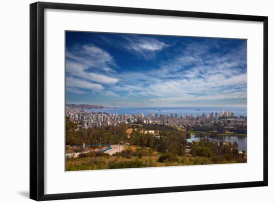 View on Vina Del Mar and Valparaiso, Chile-Nataliya Hora-Framed Photographic Print