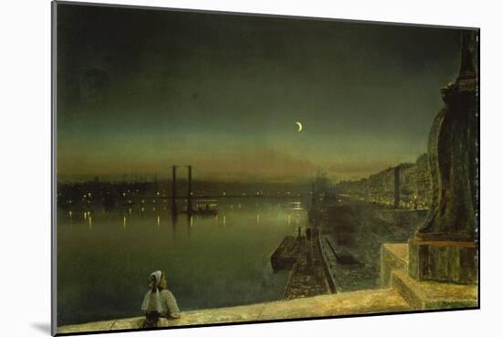 View onto the Port of Rouen from the St.Pierre Bridge-John Atkinson Grimshaw-Mounted Giclee Print