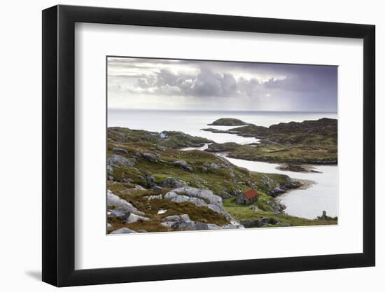 View Out to Sea over Abandoned Crofts at the Township of Manish-Lee Frost-Framed Photographic Print