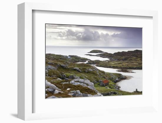 View Out to Sea over Abandoned Crofts at the Township of Manish-Lee Frost-Framed Photographic Print