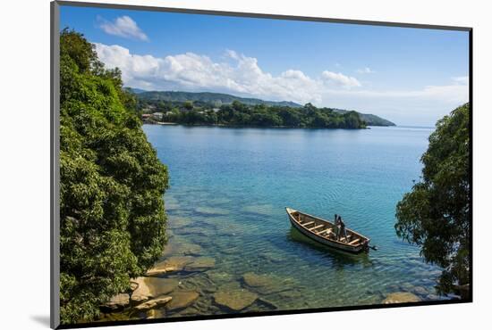 View over a Canoe on Nkhata Bay, Lake Malawi, Malawi, Africa-Michael Runkel-Mounted Photographic Print