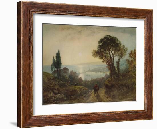 'View over a harbour', c1859, (1938)-William Wyld-Framed Giclee Print