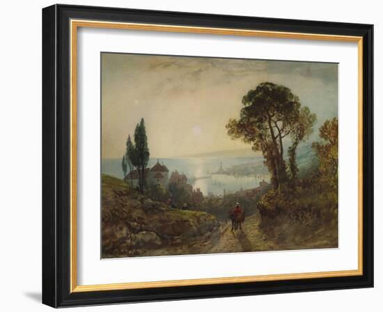 'View over a harbour', c1859, (1938)-William Wyld-Framed Giclee Print